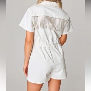 Buddy Love white rhinestone romper